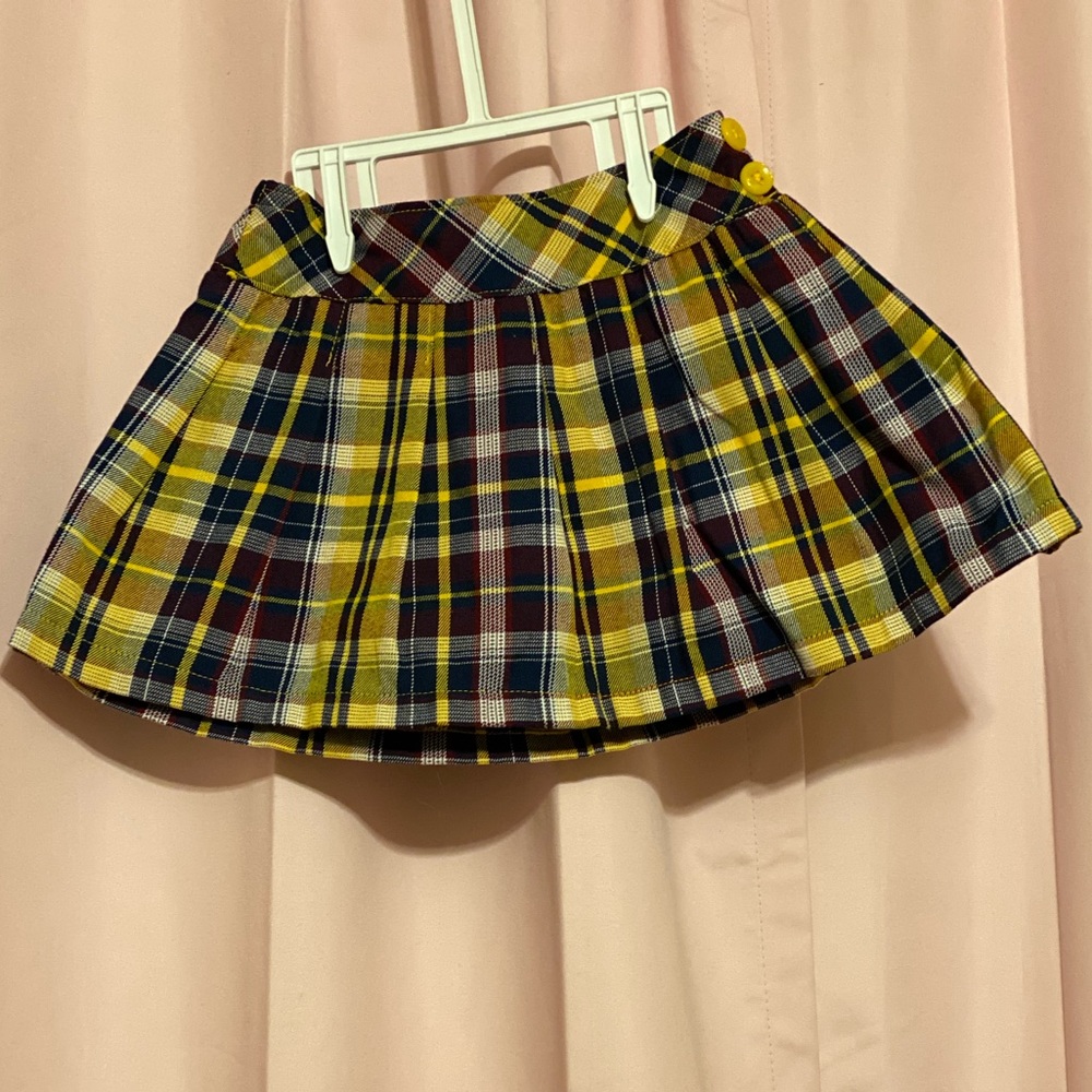 EUC 3T Harvest Gold, Navy, & Maroon Skort